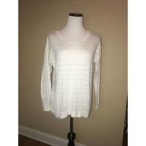 Lane Bryant Woman Ivory Lightweight Sheer Sweater